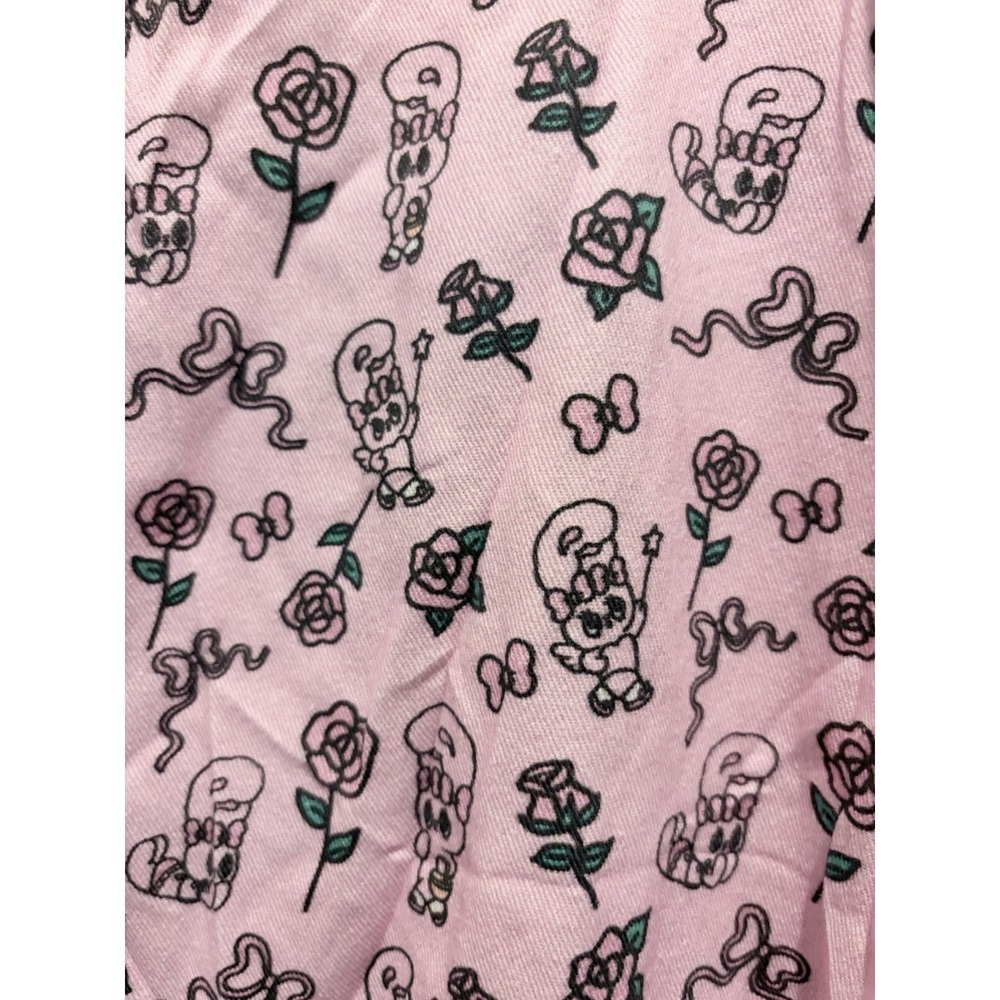 Lazy Oaf Curve Dress Size 18 Pink Cartoon Print Ruffle Sleeve Mini Dress NWT - Picture 15 of 16